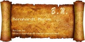 Bernhardt Merse névjegykártya